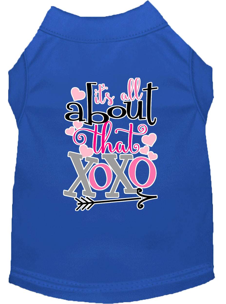 All about that XOXO Screen Print Dog Shirt Blue XL